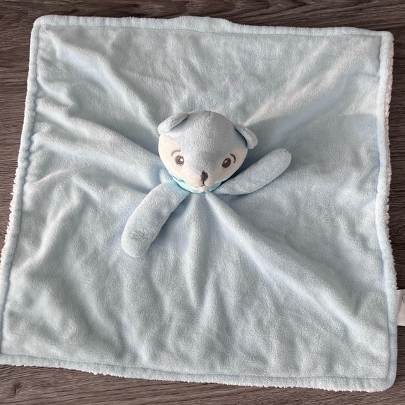 Piccolo Bambino Blue White fox Lovey security blanket - Picture 5 of 7